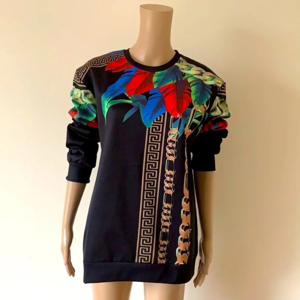 AIDEAONE | Retro print sweater - Picture 3 of 11